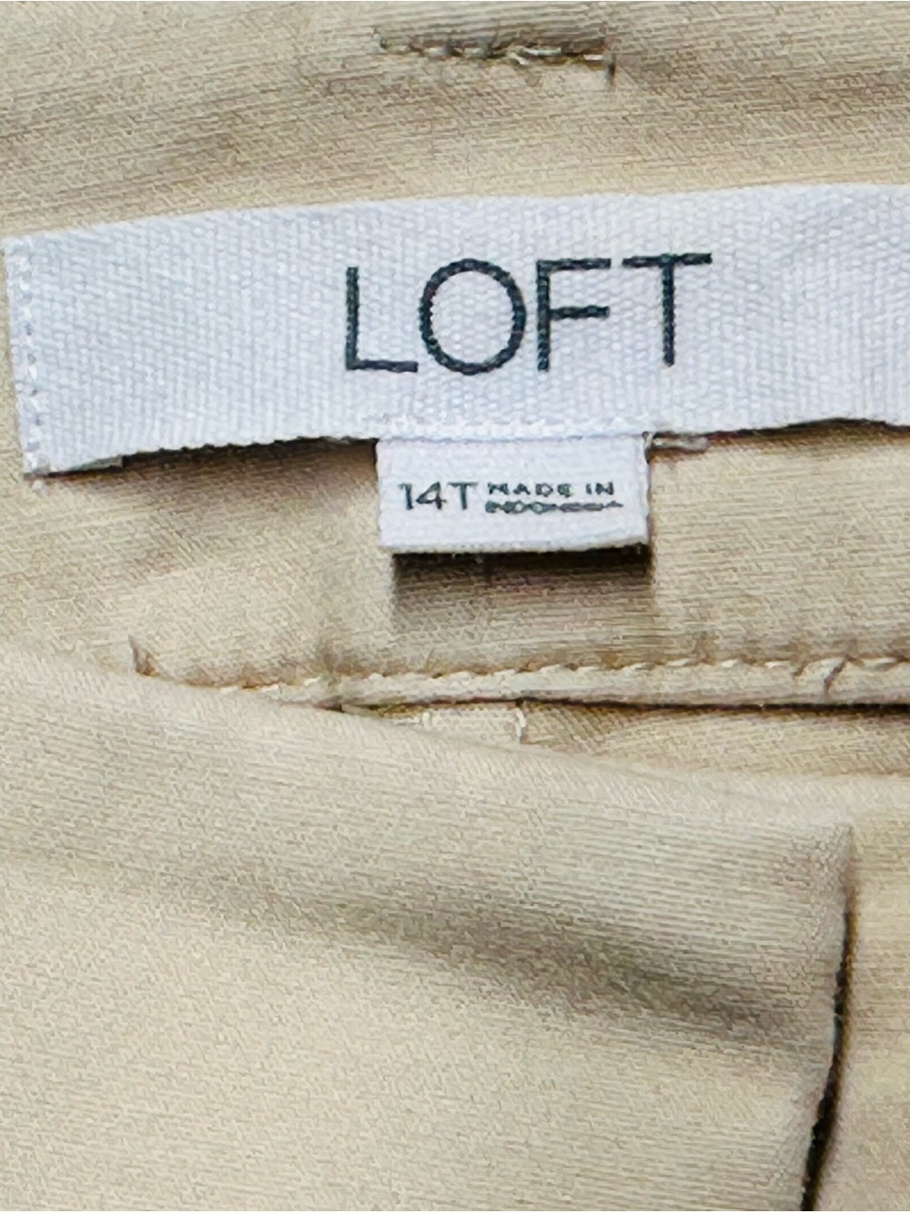 LOFT Women’s 14T Tall Khaki Straight Leg Pants Stretch 33” Inseam - Picture 3 of 6